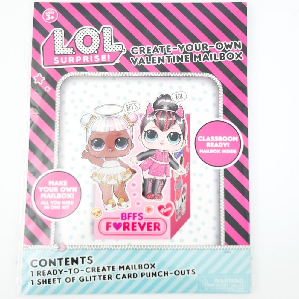 New LOL Create Your Own Valentine Mailbox Kit Perfect for Classroom Parties